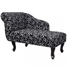Gossi sezlong, negru si alb, material textil