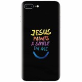 Husa silicon pentru Apple Iphone 8 Plus, Jesus Paints A Smile In Me