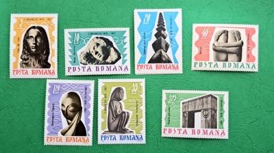 TIMBRE ROM&amp;Acirc;NIA MNH L.P 645/1967 -10 ANI MOARTEA LUI C. BR&amp;Acirc;NCUȘI -Serie simpl&amp;acirc; foto