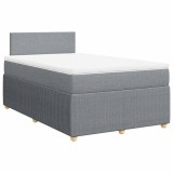 Cumpara ieftin Pat continental cu saltea, gri deschis, 120x200 cm, textil