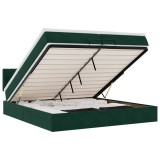 Cumpara ieftin Cadru de pat otoman cu saltele Verde inchis 200x200cm catifea