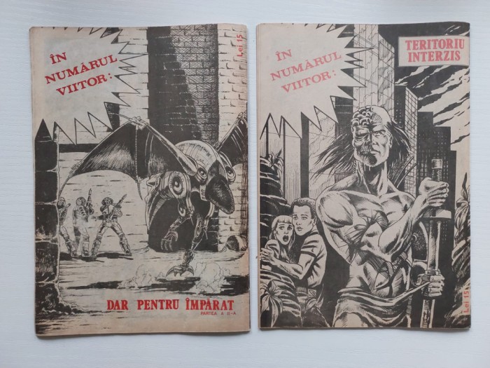 Revista Android benzi desenate SF, desene de Victor Trifan, nr 1 si 2 / 1991