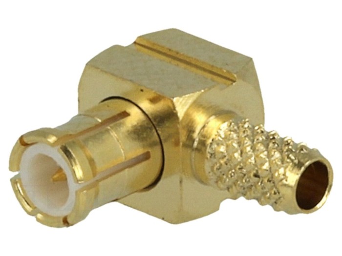 Conector MCX tată 90&deg; 50&Omega;