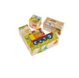 Puzzle, Lemn, ConceptSeller, 9 piese, Multicolor