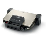 Gratar electric Bosch TCG3302 2000W, 3 in 1, placi grill, argintiu