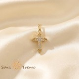 Cruciulita Dar Ceresc unisex placata cu aur , 2 cm, cu detalii fine E i finisaj elegant