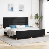 Cumpara ieftin Cadru de pat cu headboard Negru 200 x 200 cm tesatura
