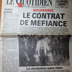 ziarul francez "le quotidien" 31 decembrie 1989-articol si foto revolutia romana