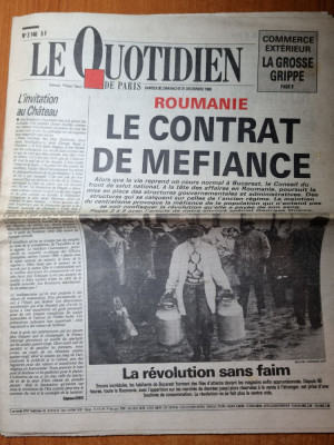 ziarul francez &amp;quot;le quotidien&amp;quot; 31 decembrie 1989-articol si foto revolutia romana foto