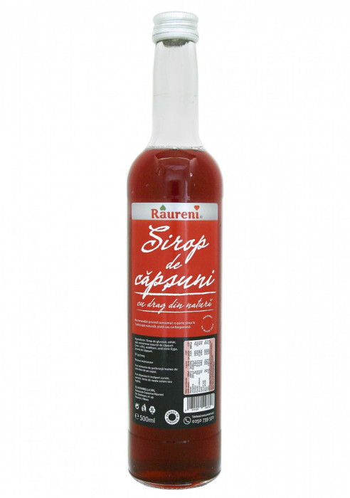 Sirop de Capsuni Raureni, 500 ml, Sirop Fructe, Sirop Capsuni, Sirop 500 ml, Sirop Raureni, Siropuri de Fructe, Siropuri Raureni, Sirop de Fructe, Sir