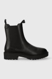 Gant cizme de piele Kelliin femei, culoarea negru, cu toc plat, 27551348.G00