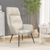 Scaun de relaxare, crem, piele &icirc;ntoarsă artificială