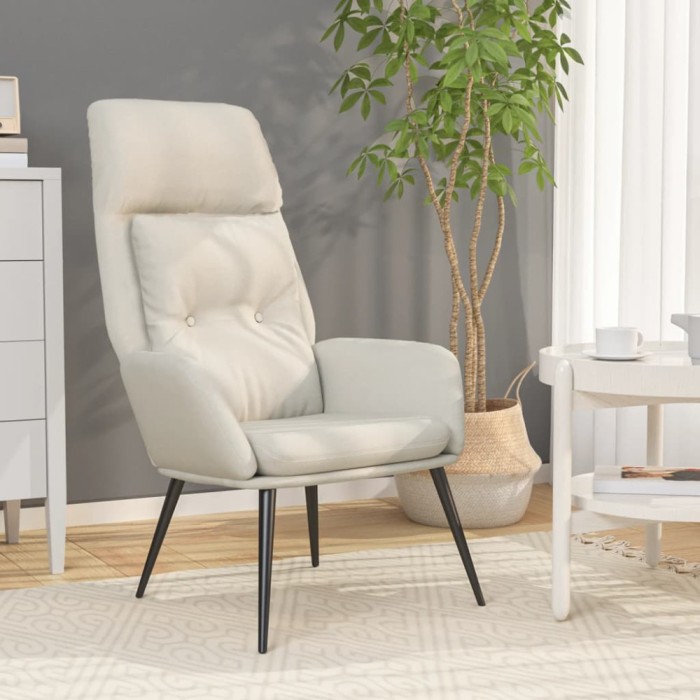 Scaun de relaxare, crem, piele &icirc;ntoarsă artificială