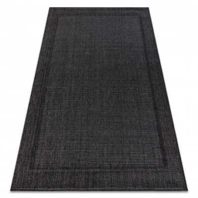 Covor TIMO 5979 sisal exterior cadru negru, 60x300 cm foto