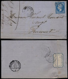 France 1864 Cover + Content Bordeaux to Drucourt - Railroad cancel D.854