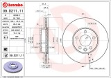 BREMBO 09.D211.11 PRIME LINE - UV Coated Disc frana