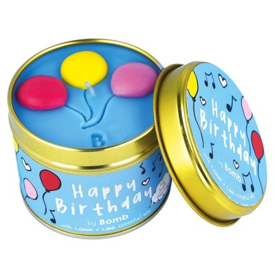 Lumanare parfumata 180g Happy Birthday (Cutie metalica), Bomb Cosmetics foto