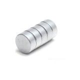 Set 5 magneti foarte puternici, gri, disc, simplu, 15 mm X 4 mm