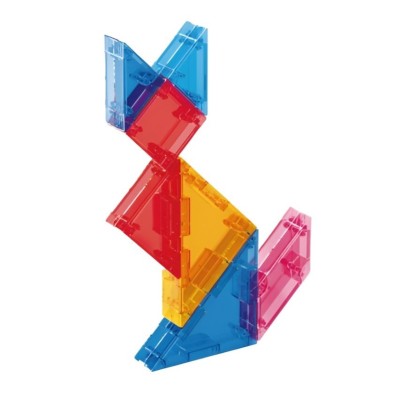 Joc magnetic tangram, flippy, 7 piese magnetice, forme geometrice, 3 ani, eva, abs, magnet, 10.5 x 10.5 x 2.2 cm, multicolor foto