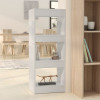 Bibliotecă/Separator cameră, alb extralucios, 40x30x103 cm, PAL