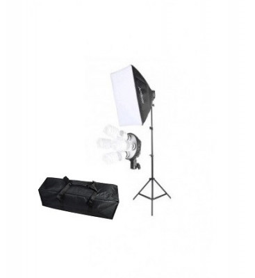 Softbox geanta transport , suport soclu pentru4 becuri si 4x bec 150W foto