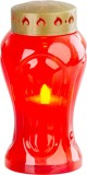 Candela funerara MagicHome cu LED, rosie, 17 cm, baterii incluse