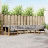 vidaXL Set de canapele de exterior cu pernă 7 pcs Alb și gri deschis 3389049
