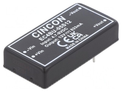 Convertor DC/DC 10W 4.7-9V la 12V 833mA THT EC4BU-05S12 foto