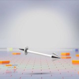 Piercing Ureche Barbell Curbat 1.2x8x3mm Otel Chirurgical, Conuri, Tija Spranceana/San - Bijuterie Corp, Diverse Culori