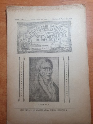 revista progresul stiintei 9 februarie 1919 - anul 1,nr.2-omul si natura foto