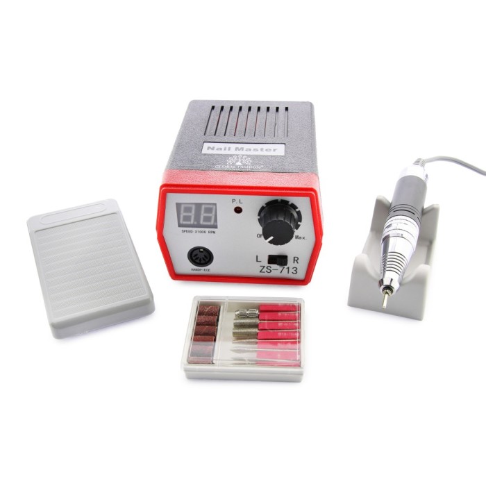 Pila/Freza electrica manichiura, ZS-713, Global Fashion 65W, 35000 rpm, Neagra