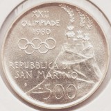 467 San Marino 500 lire 1980 Olympics &ndash; Boxing km 110 argint, Europa