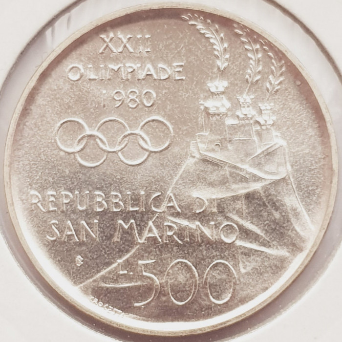 467 San Marino 500 lire 1980 Olympics &ndash; Boxing km 110 argint
