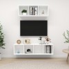 VidaXL Set de dulapuri TV, 2 piese, alb, lemn prelucrat