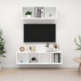 VidaXL Set de dulapuri TV, 2 piese, alb, lemn prelucrat