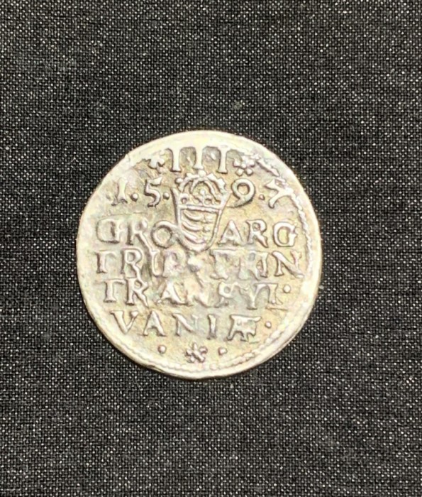 Moneda 3 groschen 1597 Sigismund Bathori Transilvania