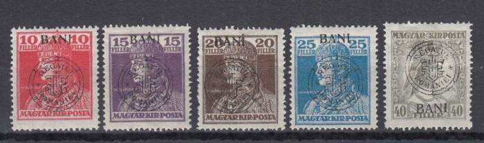 ROMANIA 1919 EMISIUNEA CLUJ SUPRATIPAR PE TIMBRELE KARL&amp;ZITA 1918 GUMA ORIGINALA SERIE SARNIERA