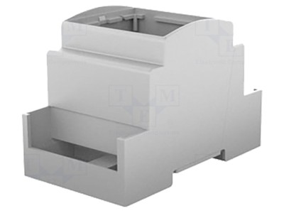 Carcasă pentru șină DIN, gri, 3 module foto