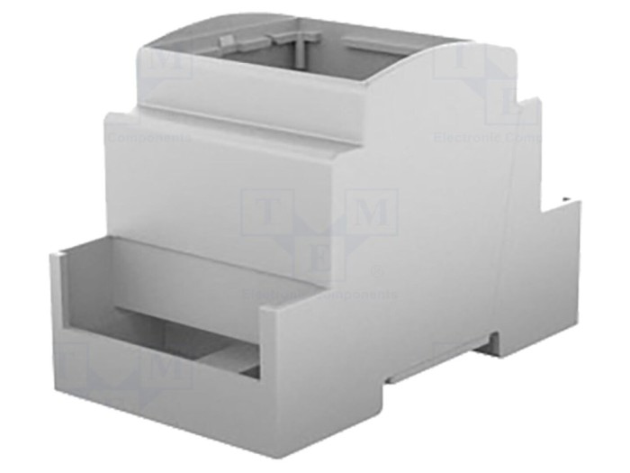 Carcasă pentru șină DIN, gri, 3 module