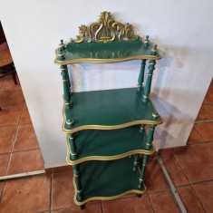 ETAJERA DIN LEMN STRUNJIT SI PICTAT CU 4 BLATURI - AUSTRIA anii 1900 stil - ALTDEUTSCH