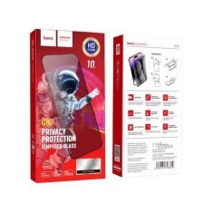 Folie ecran Hoco 6D pentru iPhone 14 Plus / 13 Pro Max, Tempered Glass, Guardian Shield, AntiSpy, Black frame