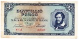 Ungaria 1 000 000 1000000 Pengo 1945 P-122 Seria 039587