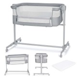 Patut co-sleeper Kinderkraft Neste up, full light grey