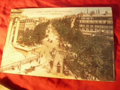 Ilustrata circ. Paris-Bucuresti 1911 , Vedere Paris color foto