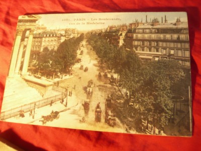 Ilustrata circ. Paris-Bucuresti 1911 , Vedere Paris color foto