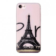 Protectie spate fosforescenta pentru iPhone 7, bumper, Turnul Eiffel, BBL212 foto