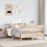Gossi cadru de pat fara saltea, 135x190 cm, lemn masiv de pin