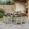 vidaXL Set mobilier grădină cu perne, 9 piese, gri deschis, poliratan 3210839