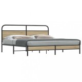 Cumpara ieftin Gossi cadru pat metalic fara saltea, stejar fumuriu, 180x200 cm