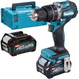 Makita HP002GA201 XGT - Masina de gaurit si insurubat cu percutie cu 2 acumulatori Li-Ion 40 V 2 Ah 65 Nm motor fara perii led iluminare valiza specia
